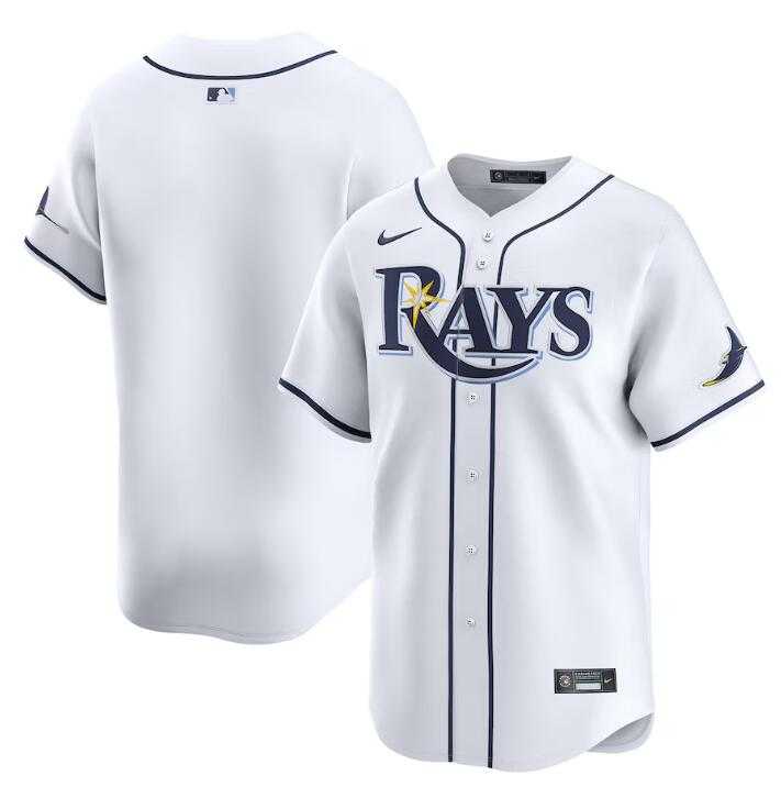 Mens Tampa Bay Rays Blank White Home Limited Stitched Baseball Jersey Dzhi->tampa bay rays->MLB Jersey